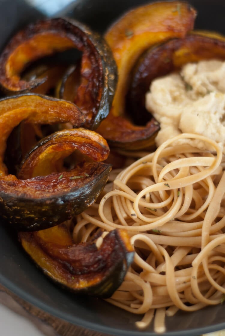 white bean hummus with kabocha squash and pasta white bean hummus with kabocha squash and pasta