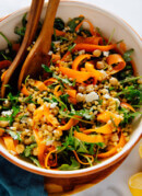 arugula carrot and chickpea salad with wheat berries