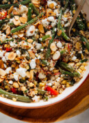 green bean quinoa salad close-up