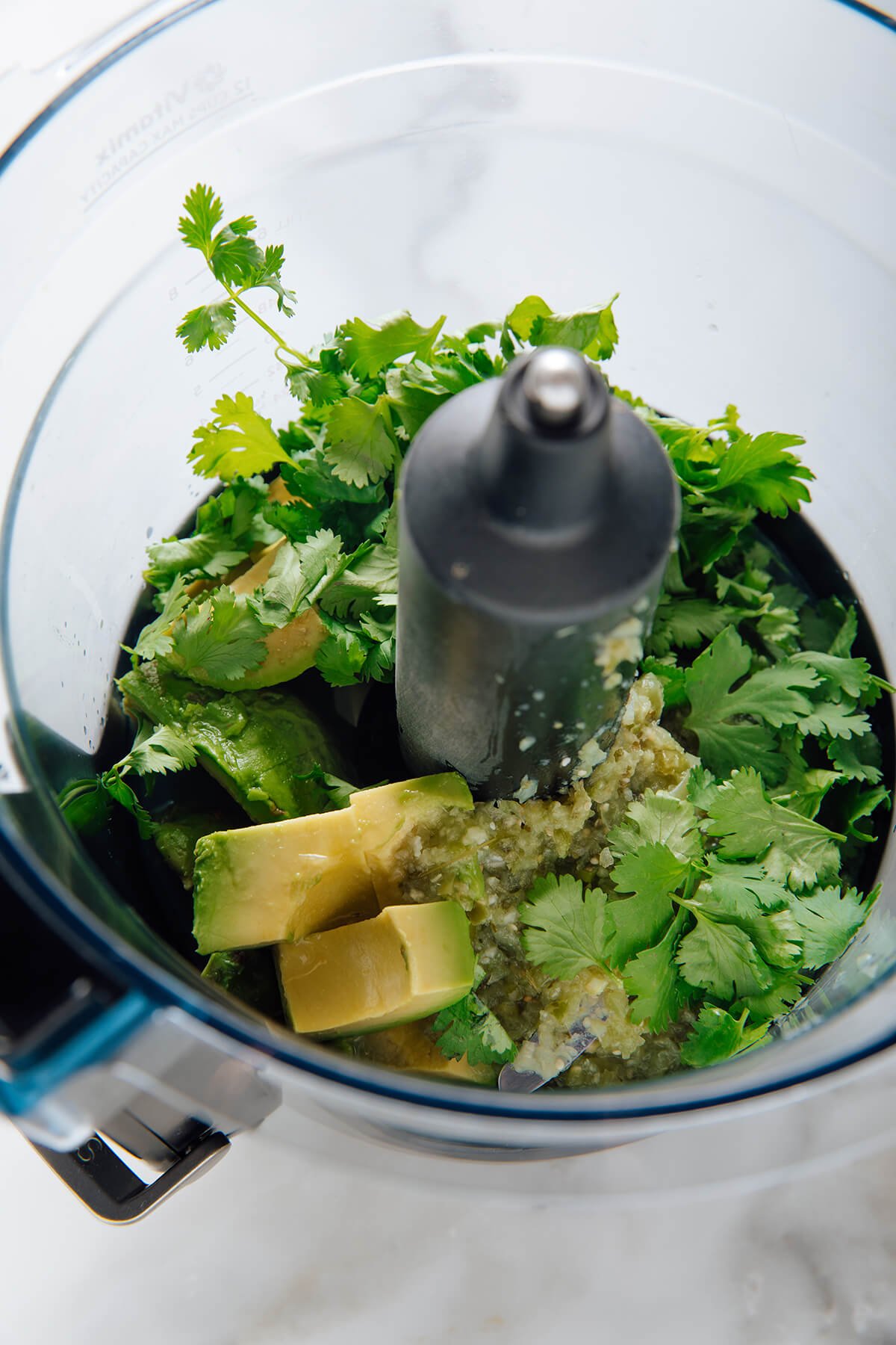 avocado salsa verde before blending