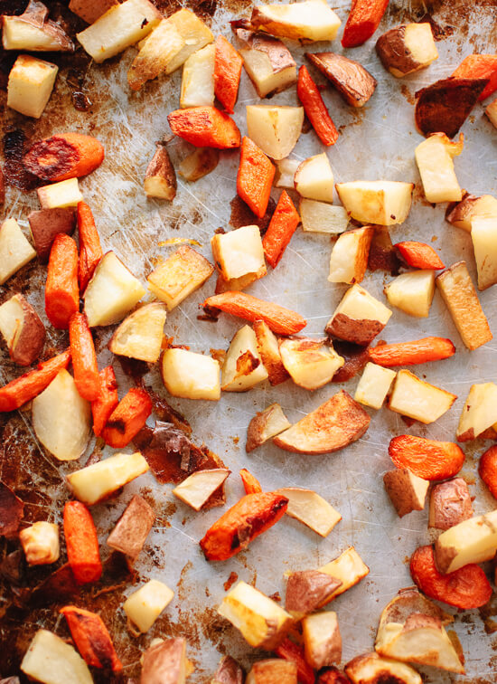 roasted carrots and potatoes