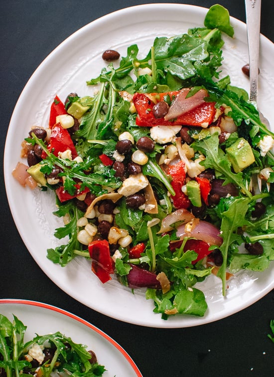 Vegetarian grilled summer salad with chili-lime dressing - cookieandkate.com