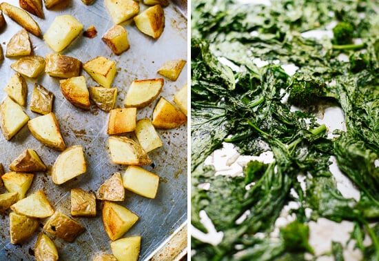 roasted broccoli rabe and potatoes