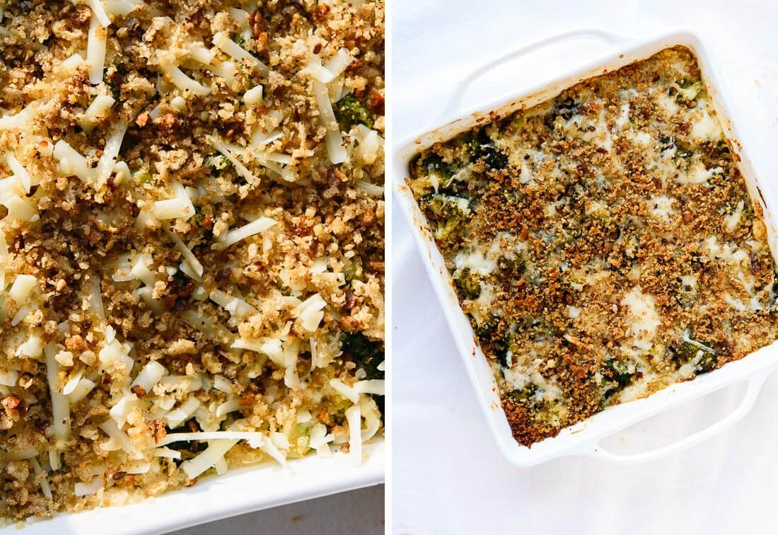 Broccoli casserole with breadcrumbs