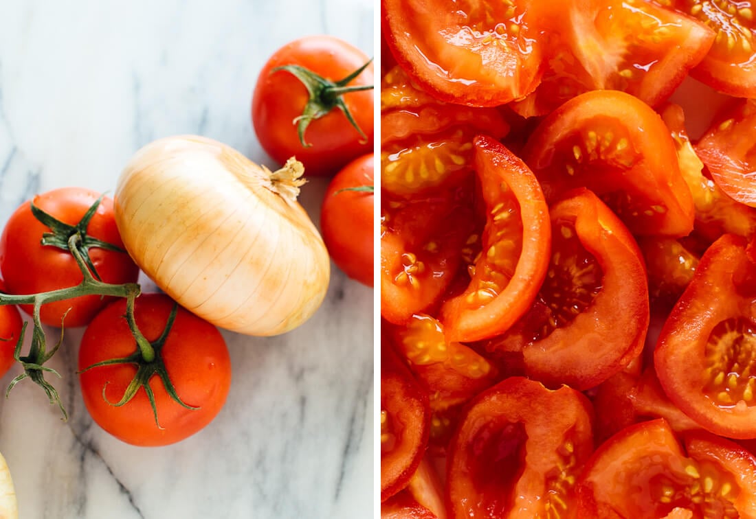 Vidalia onion and tomatoes