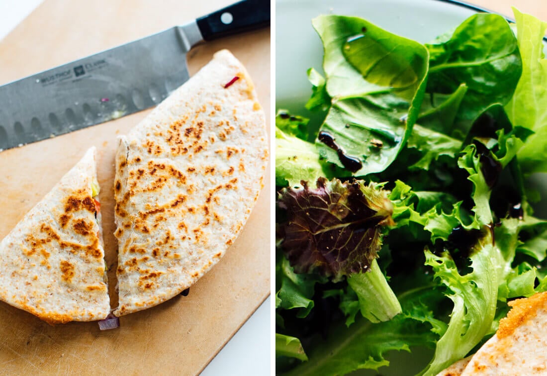 how to slice a quesadilla