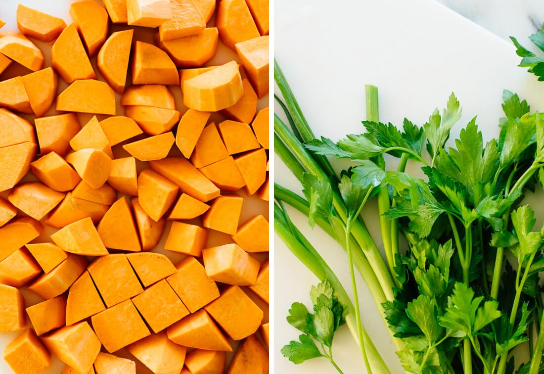 ingredients for savory mashed sweet potatoes