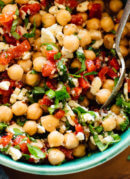 marinated chickpea salad close-up