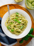 avocado pesto on pasta