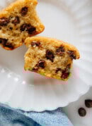 chocolate chip muffins close-up