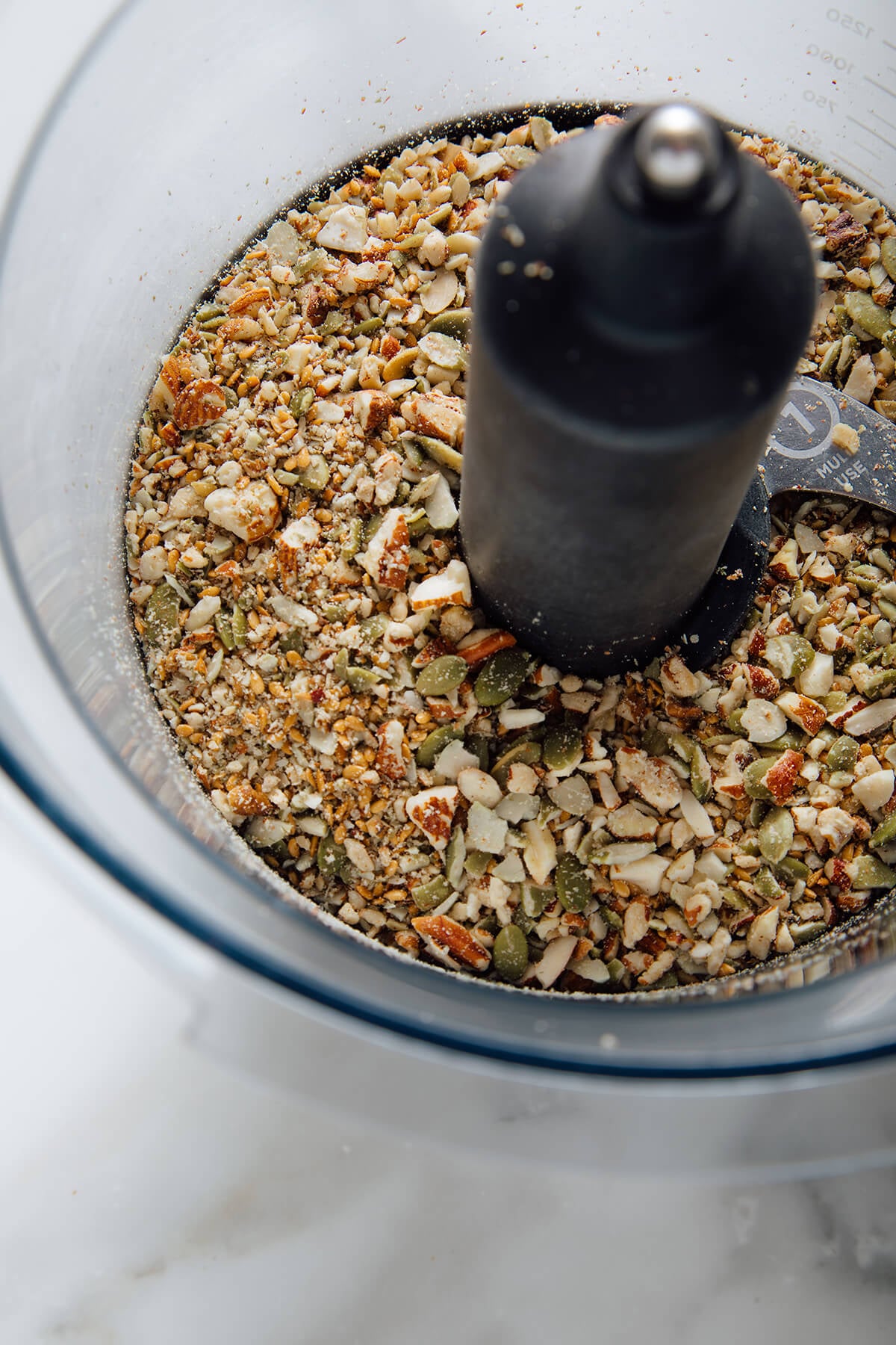 chopped nuts in food processor