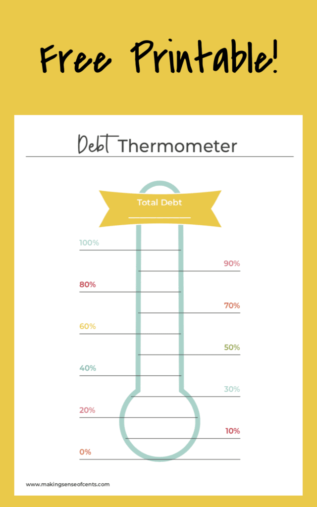 free debt thermometer printable